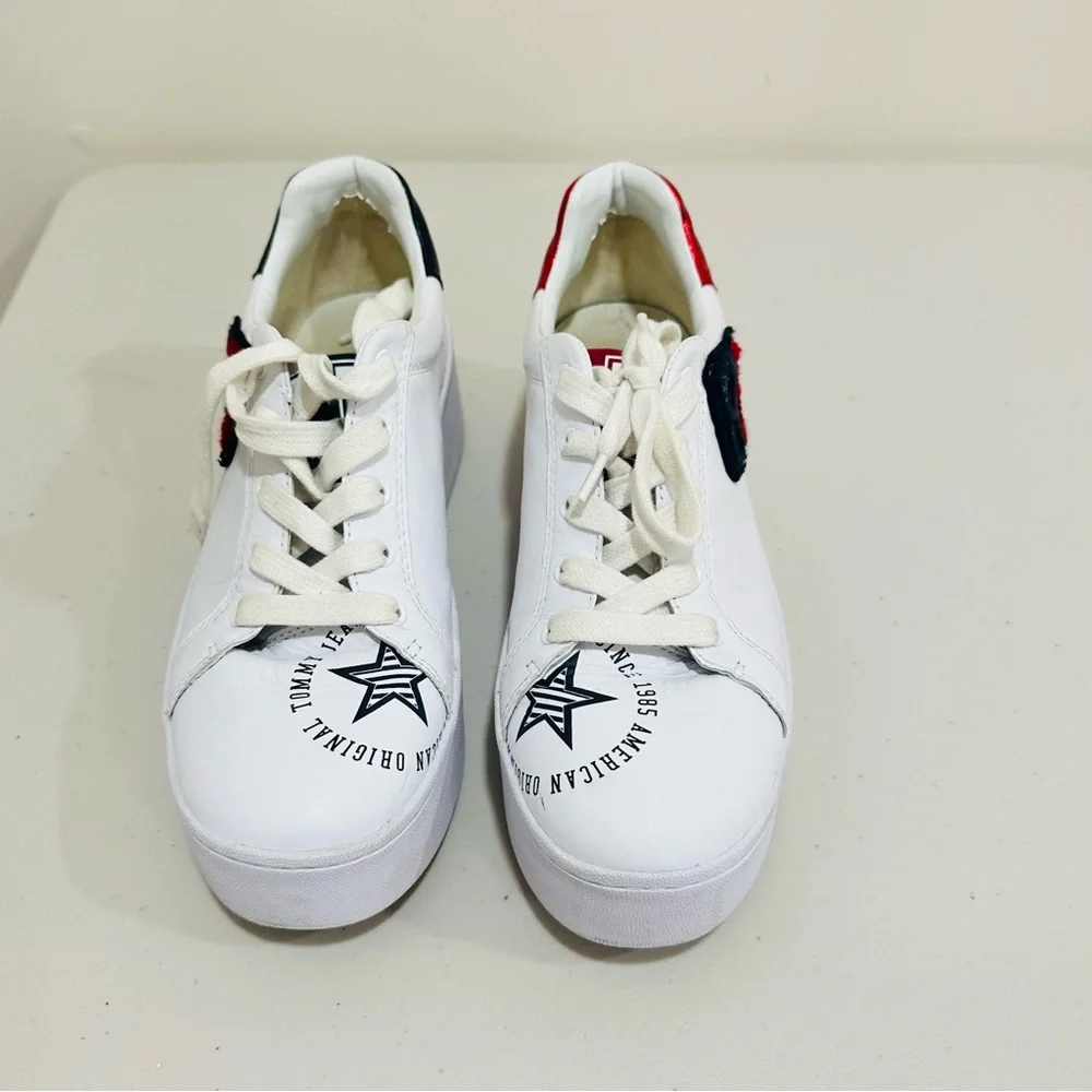 Tommy Jeans TJ85 Icon Platform Sneakers White‎ Leather Women's Size 9,5